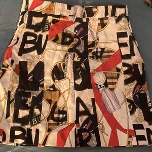Burberry ladies skirt stone archieve print medal skirt